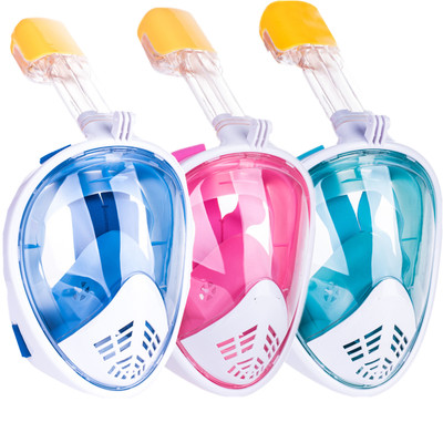 Wholesale Snorkel Full Face Safety Breathing System 180 Panoramic Viewing Anti Fog Leak Diving Mask with Detachable Camera Mount