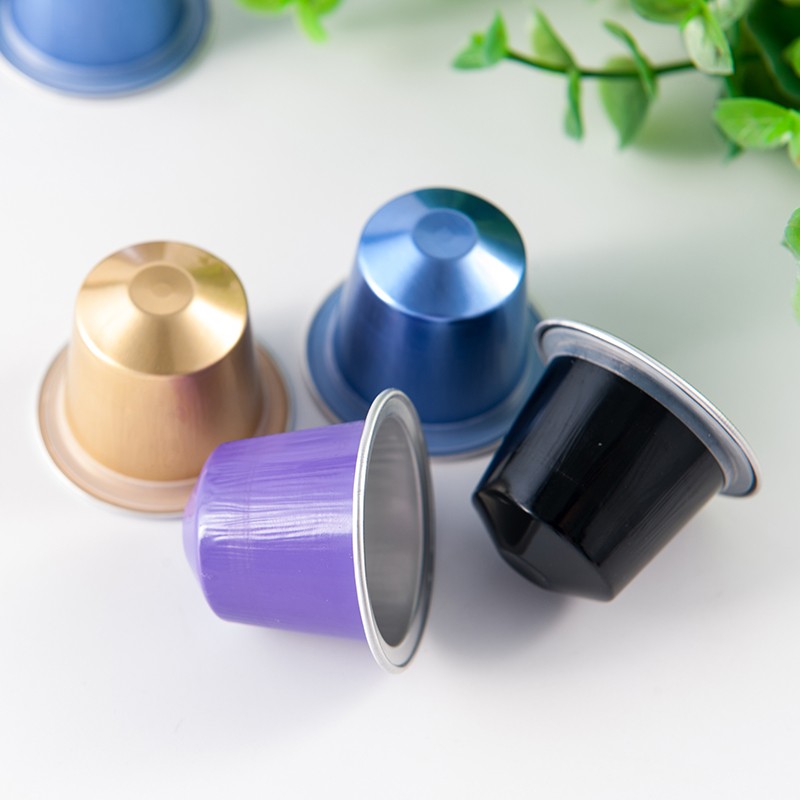 Lucky Time Disposable Custom Compatible Nespresso Aluminum Foil Empty Coffee Capsule with Lids