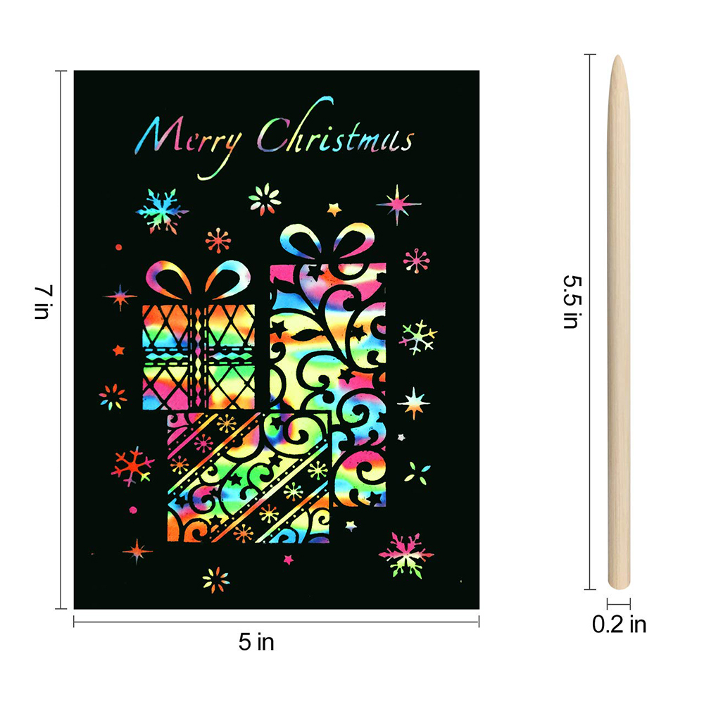 Art Rainbow Painting Magic Color Silver Scratch Blank Black Scratch Paper