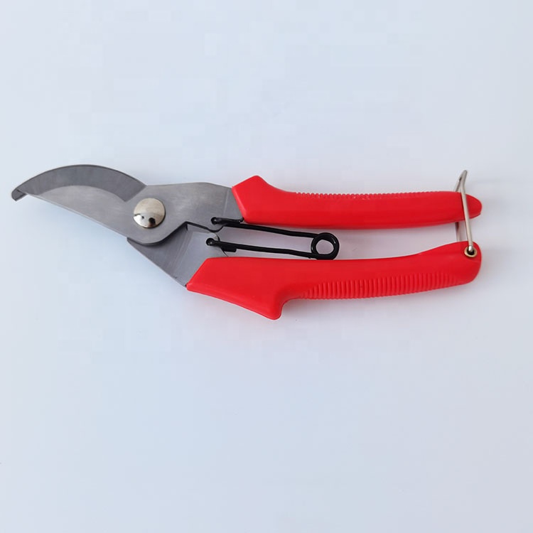 Wholesale custom Red handle stainless steel garden Scissors pruning shears bypass secateurs