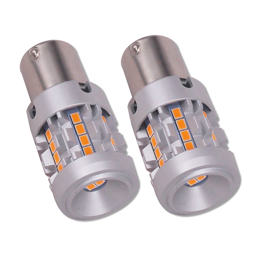 HSUNLAMP автомобильный аксессуар P21W BA15S янтарные светодиодные лампы 3156 светодиодный сигнал поворота luz для автомобиля 1156 1157 стоп-сигнал 12 В
