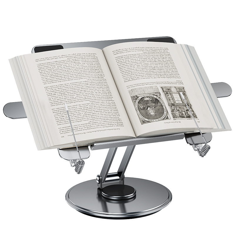Carbon Steel Height Adjustable Rotating Extended Reading Bookcase Book Holder
