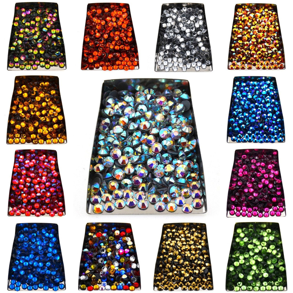 ss4 ss6 ss8 ss10 ss12 ss16 ss20 ss30 ss34 ss40 High Quality Bulk Beads Iron On Hotfix Rhinestones Flatback Crystal Loose Beads