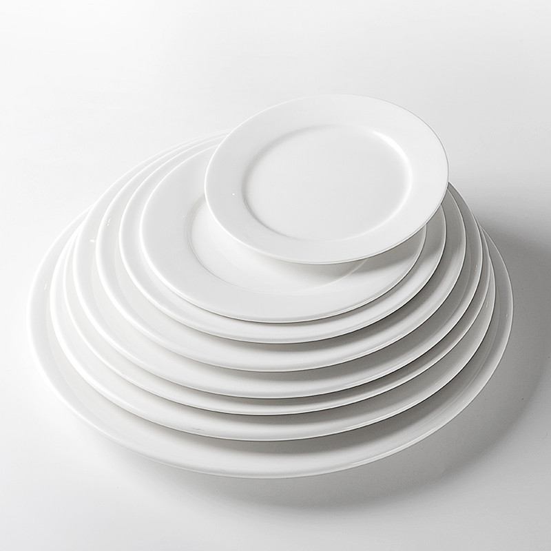 Amazon Eco Friendly Dinning white Porcelain Dinner Plate China Supplier Coffee Shop Restaurant Porcelain Plates&