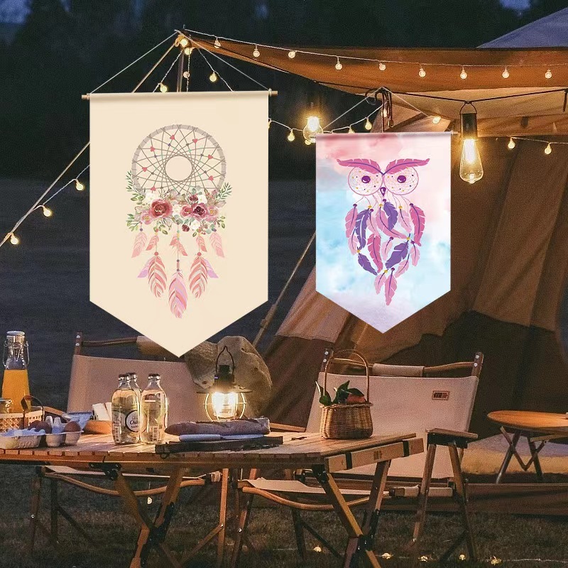 Custom Design Silk Satin Canvas Double Sided Printing Wall Hanging Flag Podium Pennant Banner Souvenir Bannerette for Decoration
