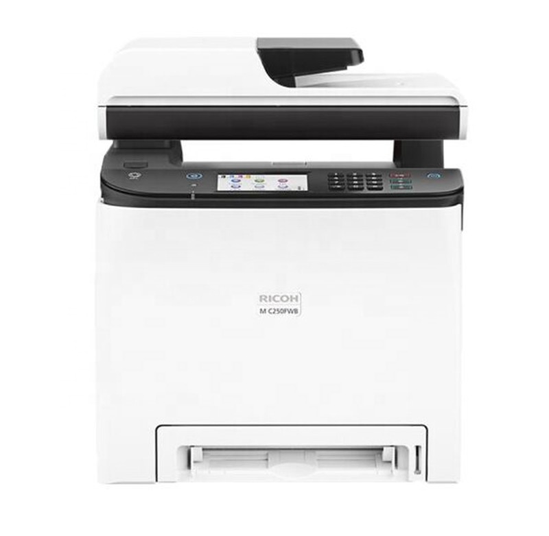 Распродажа, цветной лазер RICOH M C250FWB A4, автоматическая двусторонняя печать и копирование, Беспроводное Wi-Fi сканирование, факс, офис