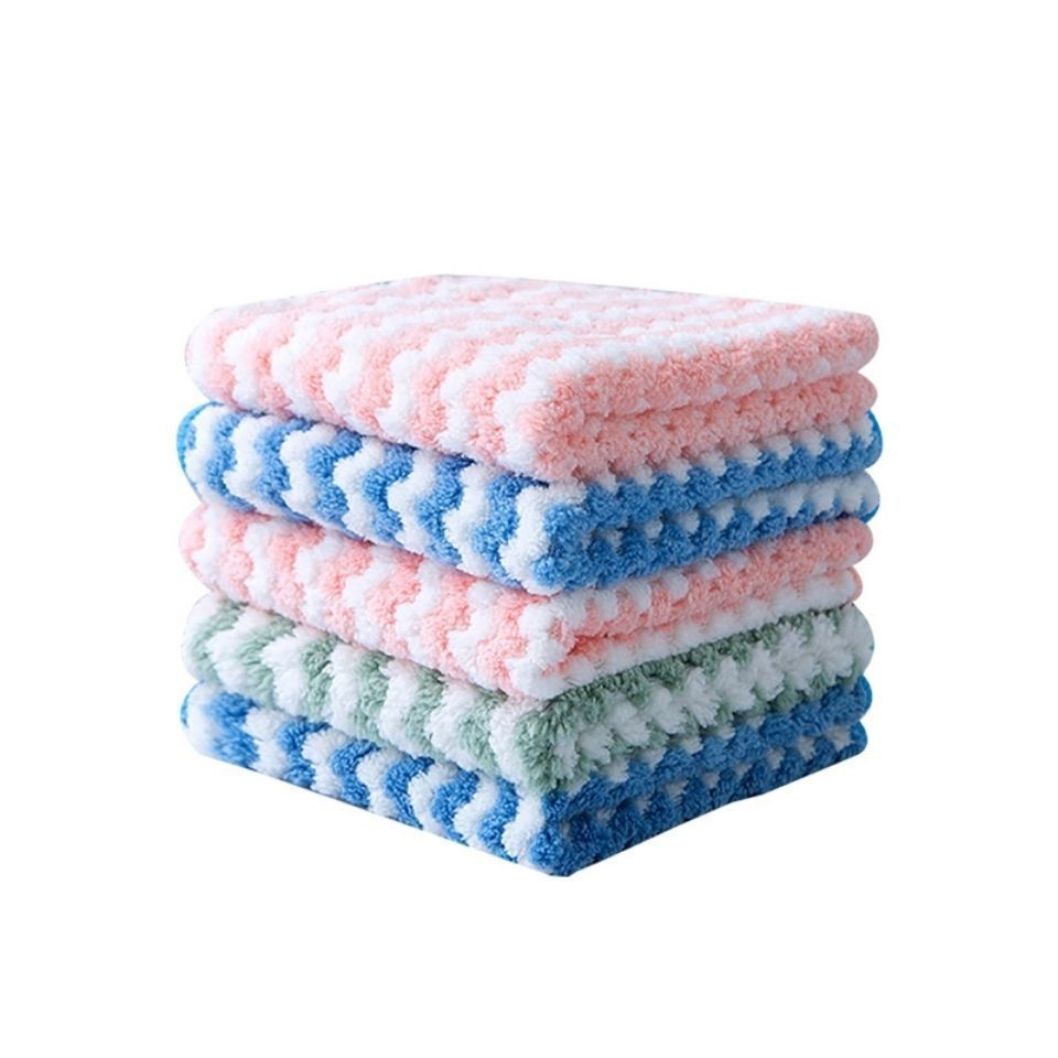 2024 Kitchen Coral Velvet Cloth Absorbs Water and Washes Dishes, Lazy Person Printed Cloth