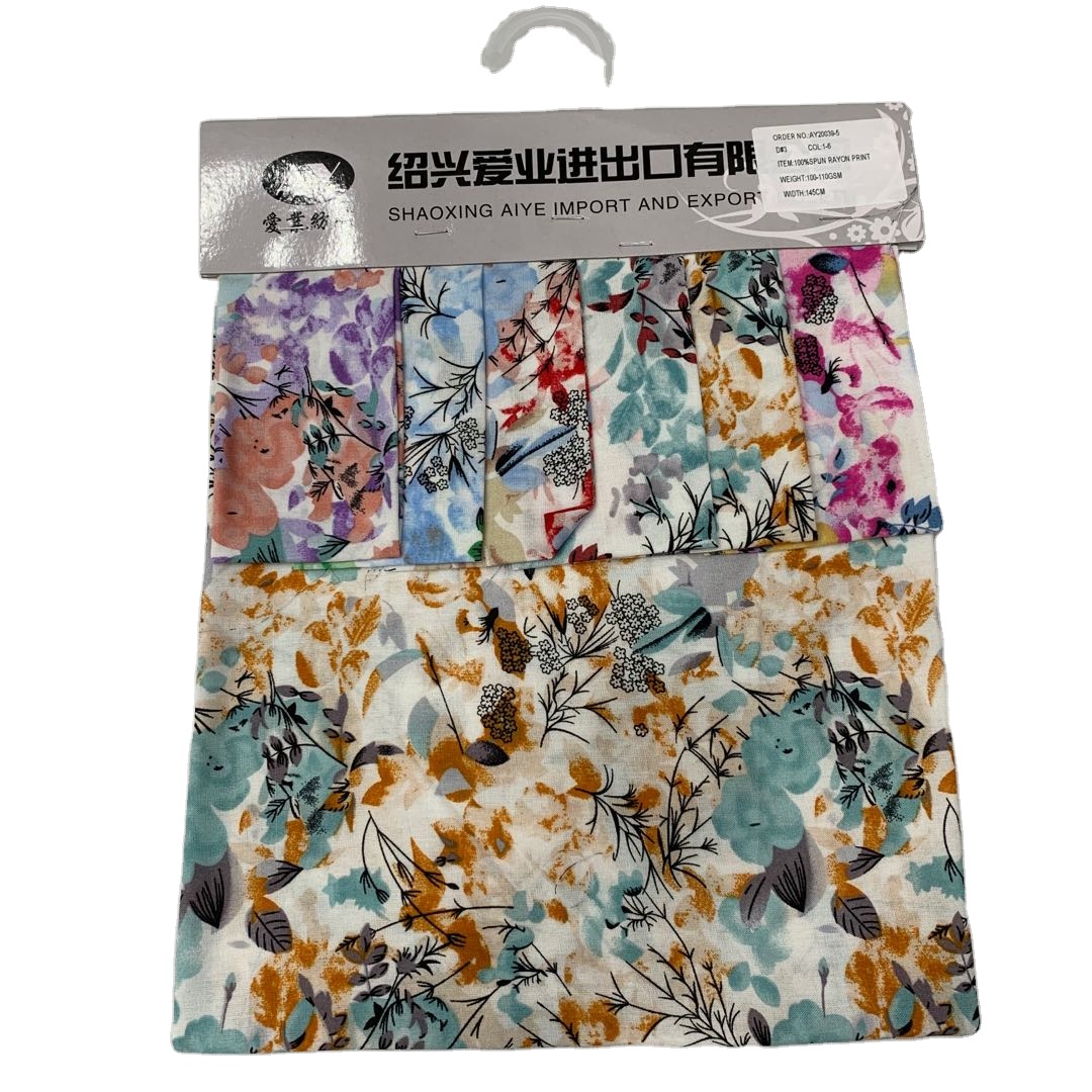 Manufacturer 100% Spun Rayon viscose print fabric for garment dress clothes