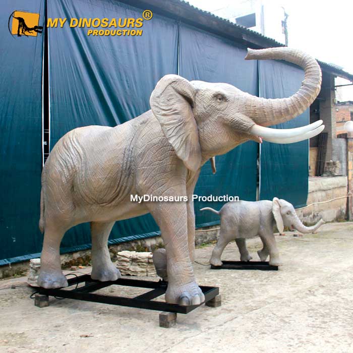 My animdino atronic в натуральную величину, слон с животными в джунглях