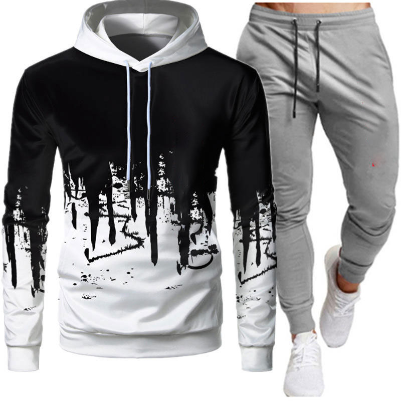 Hot Selling Sportswear Mens Training Clothing Fitness Clothes Running Gym 2 Piece Hooded Track Suit Men Joggers Suits Set