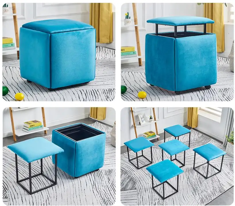 Ottoman Stool Modern Household Square Foldable Stool Ottoman Stool With Castors In Customized Colors