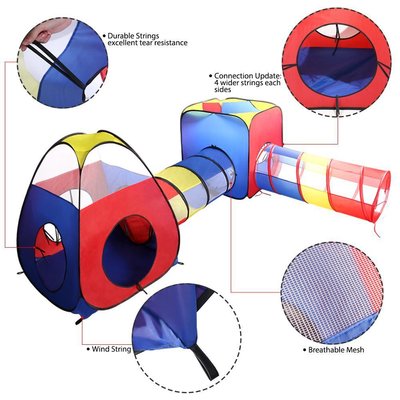 Children Kids Jungle Indoor Outdoor House 4 In 1 Pop Up Play Tent With Tunnel