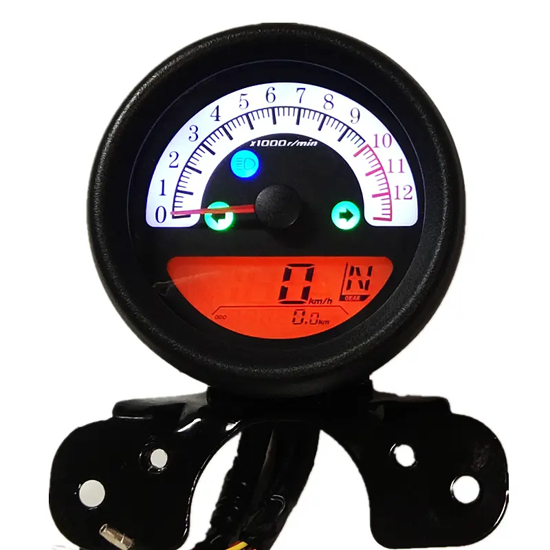 7-Color LED Motorcycle ATV LCD Digital Speedometer Tachometer Meter 15000rpm ATV Gauge Fuel Meter Motor Odometer