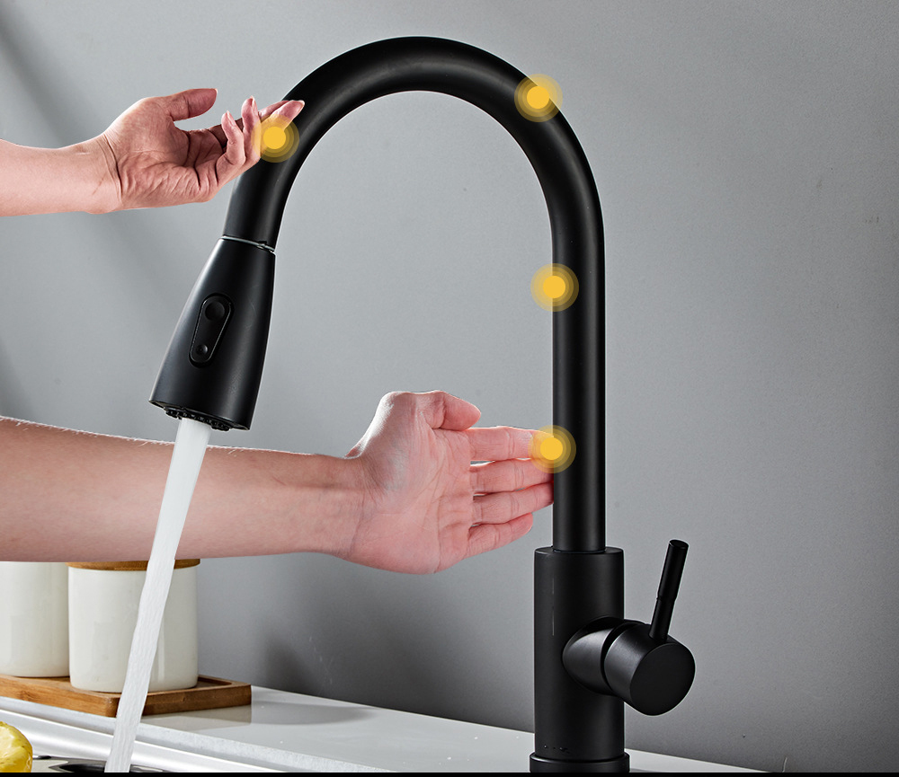 Stainless Steel 304 Multi-function Touch-Sensitive Pull Down Smart Sensor Touch Kitchen Faucet