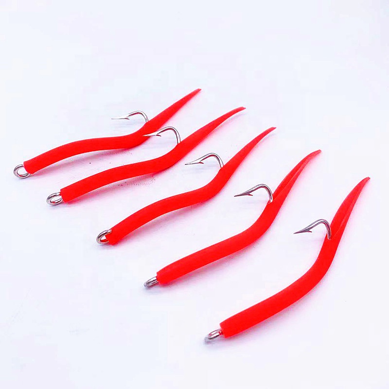 Рыболовные крючки MUSTAD, Морская рыбалка, приманка трески, крючок для угрей с трубкой, резиновая приманка для скумбрии, резиновый крючок