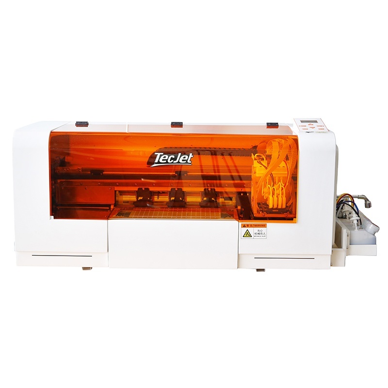 China Manufacturer TecJet DTF Direct to Film Printer transfer images on T-shirts aprons with auto powder coating machine