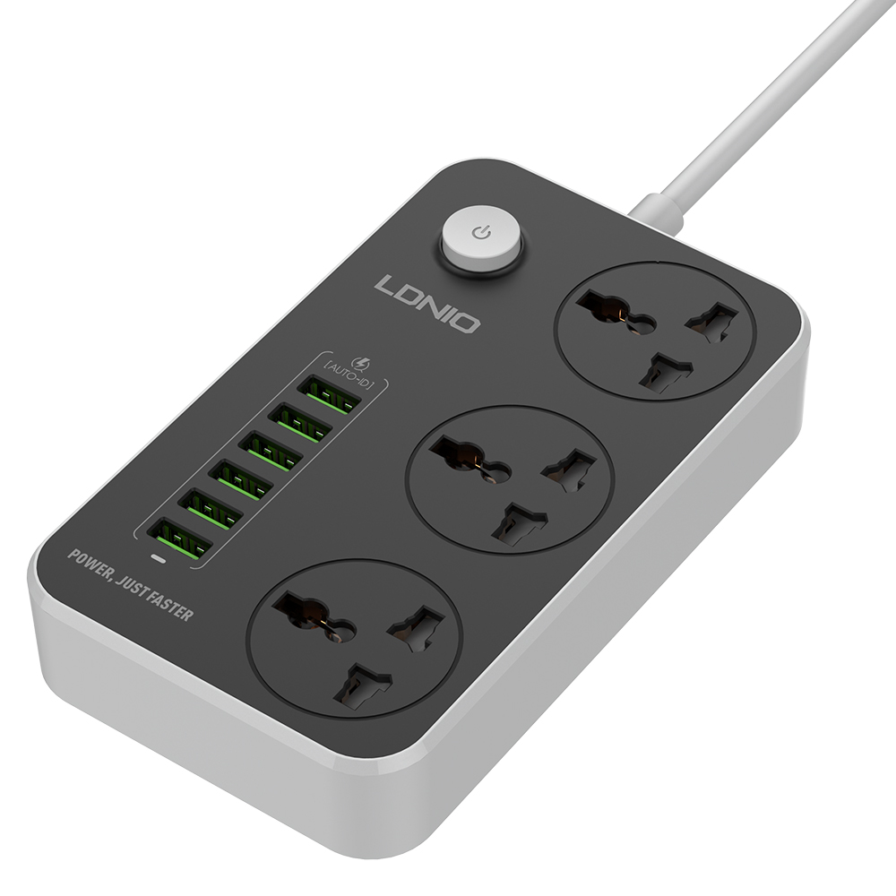 Лидер продаж, зарядный удлинитель LDNIO SC3604 на 3 розетки с 6 USB-портами