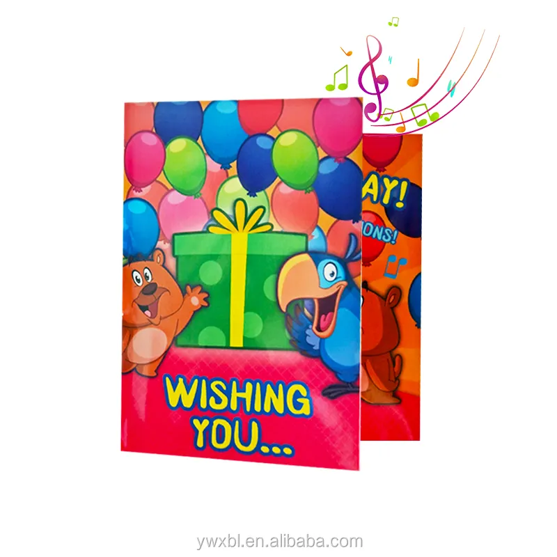 Wholesale customize logo high quality 10-90 sec musical card audio greeting card happy birthday card for birthday gifts