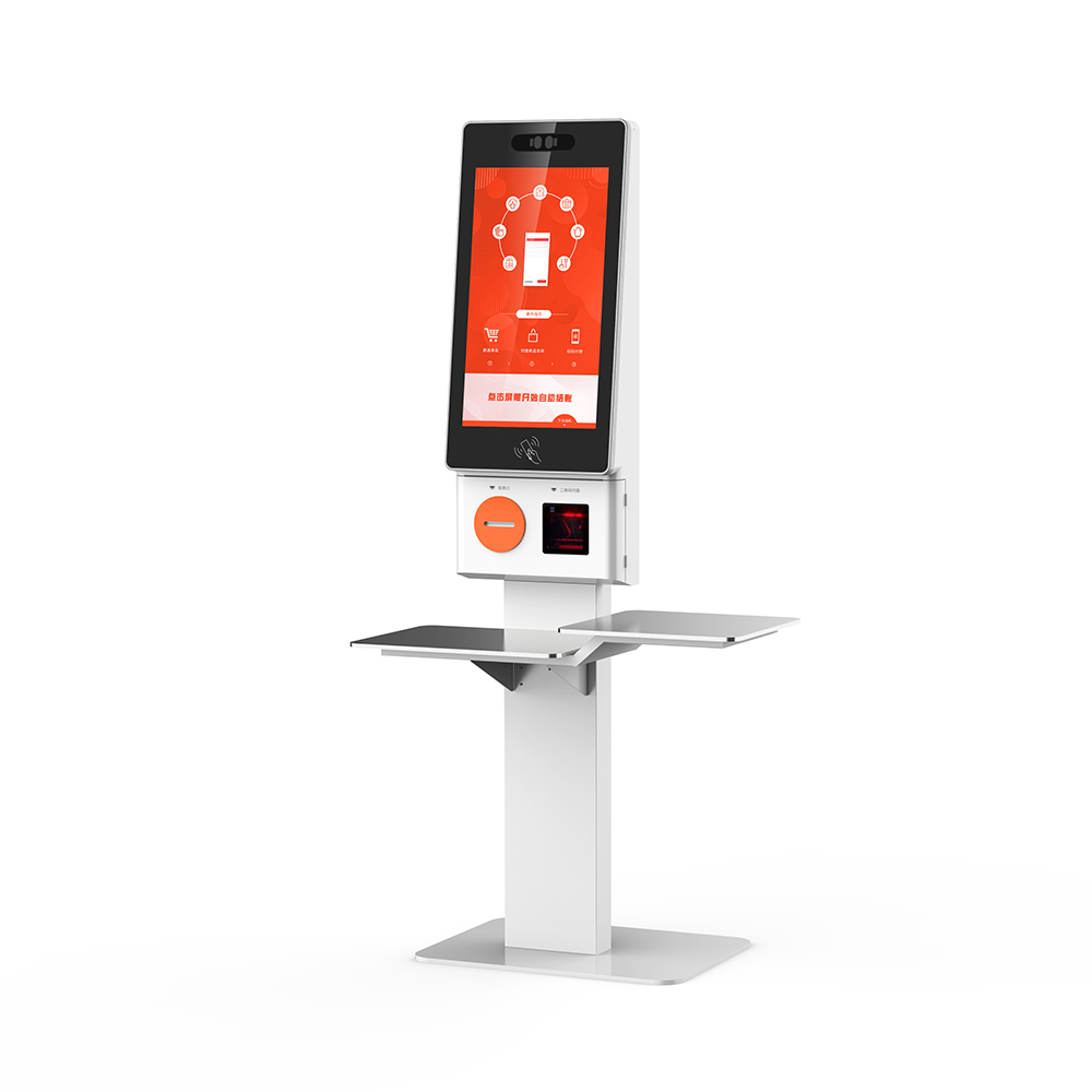 Indoor Checkout Self Payment Kiosk RFID IC Card-reader Kiosk With Camera Microphone Advertising Display