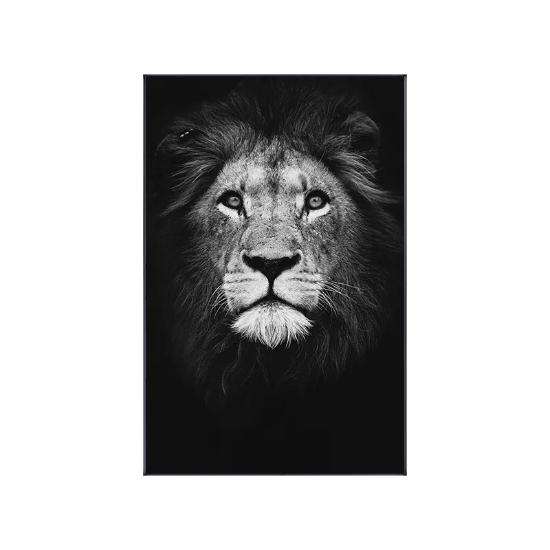 Canvas Painting Animal Wall Art Lion Elephant Giraffe Zebra Posters and Prints Wall Pictures for Living Room