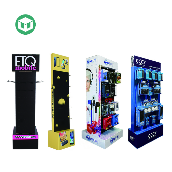 Shopping Mall Mobile Phone Accessory Display Stand, Hot Sale Slat Wall Display Rack Phone Accessories Display Stand
