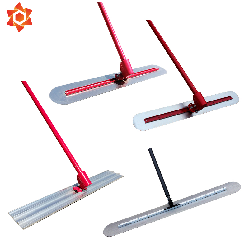 Concrete extension rod finishing pavement manual grinding and smoothing push and pull large trowel on cement for concrete floor