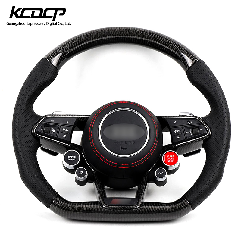 Custom Alcantar carbon fiber steering wheel For Aud i 2016-2019 TTS R8 TTRS TT racing wheel convertible