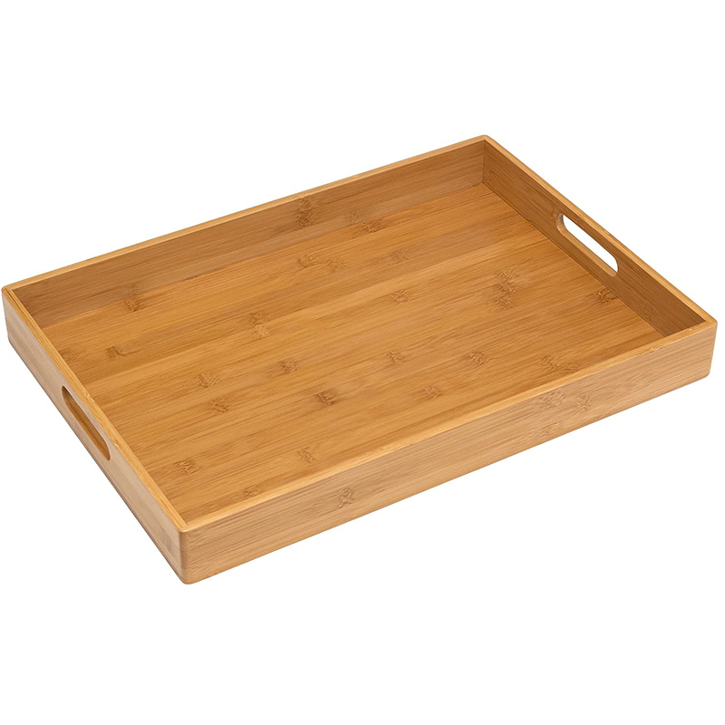 Wholesale natural Bamboo drawer organizer cutlery Wooden food Storage Trays