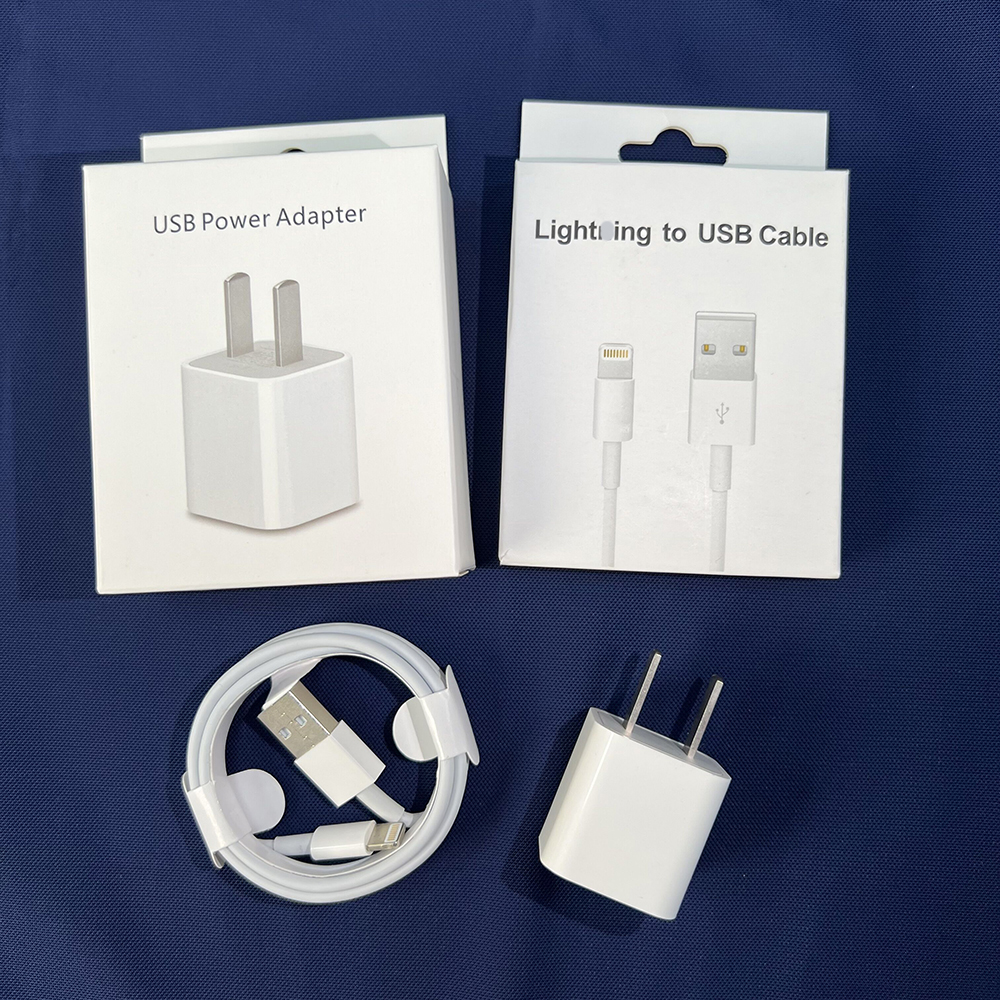 Оригинальное качество 5V 1A USB A адаптер питания 1 м легкий кабель для зарядки и передачи данных для iPhone 6 7 8 11 12 13 14 комплект зарядного устройства