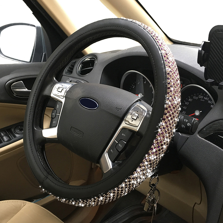 Bling set Crystals Car Diamond no drop Automotive Interior Car Steering Wheel Cover