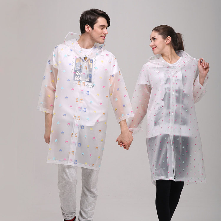 Raincoat with print for Adult Kids EVA 4 prints for choice Rainwear