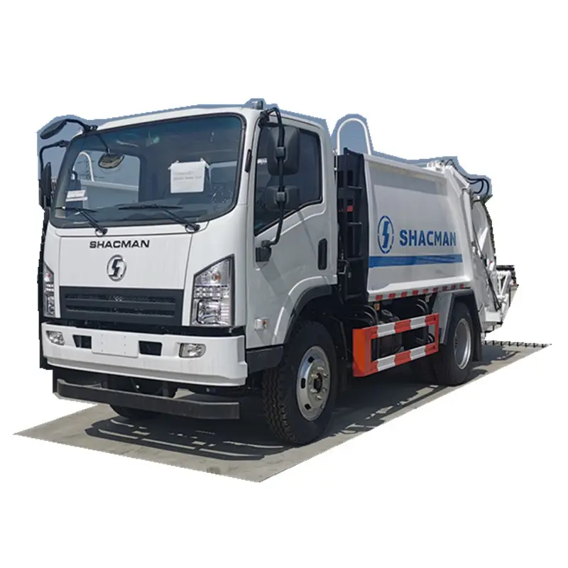 High efficiently 4x2 SHACMAN 6m3 Compressed Garbage Truck with Hydraulic operation system for loading and unloading garbage