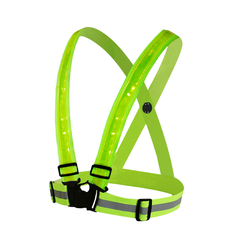 Жилет HCSP Hi Vis, светодиодный, эластичный, регулируемый для ночного бега, бега, велоспорта