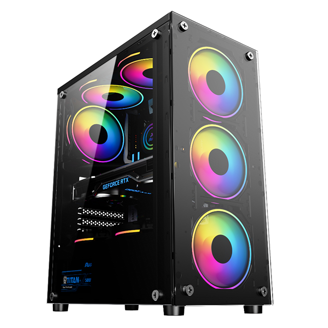 Hongyi вертикальное закаленное стекло 355*180*410 мм HD аудио Micro ATX /ATX корпус игрового компьютера ПК корпус и башни с RGB вентилятором