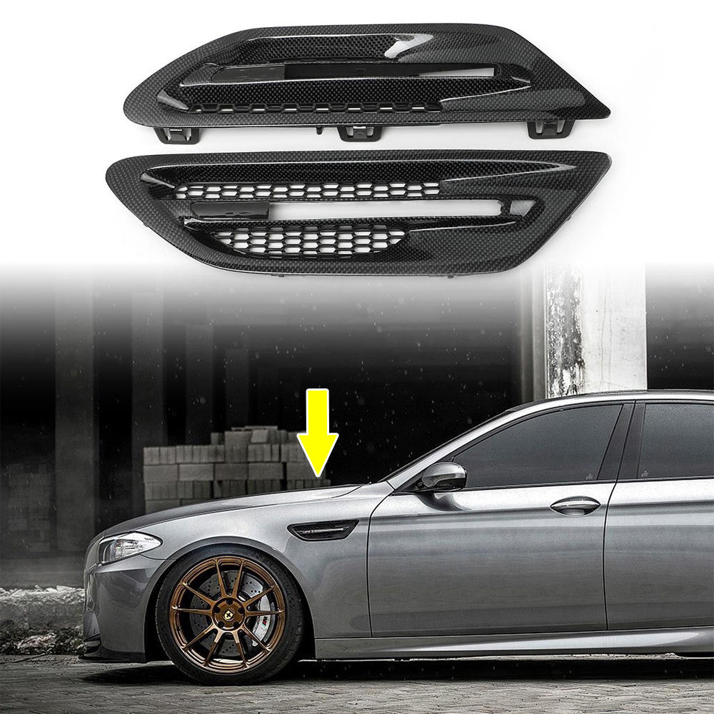 Боковые крылья из углеродного волокна, прямая замена для BMW M5 F10, настоящие Углеродные волоконные боковые крылья для вентиляционных отверстий 2010-2016