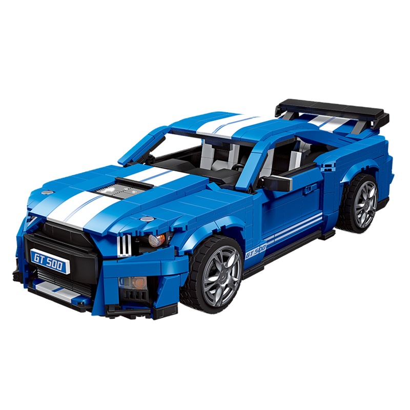 Large inventory and fast delivery ABS DIY cool blue electric racing car building blocks Educational assembly car kids toys
