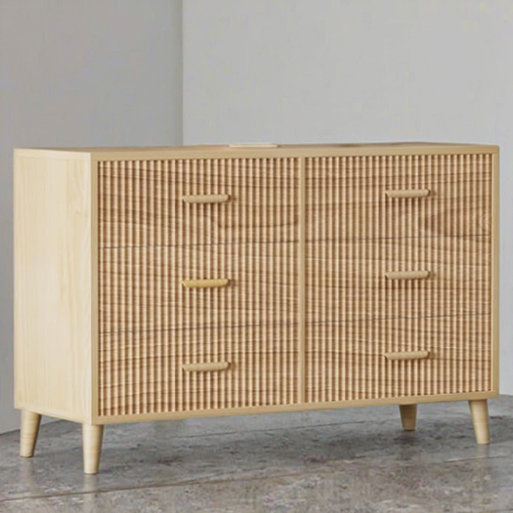 6 - Drawer And Large Standard Space - Saving Chest Of Drawers For Bedroom Home - Modular Double Dresser Design