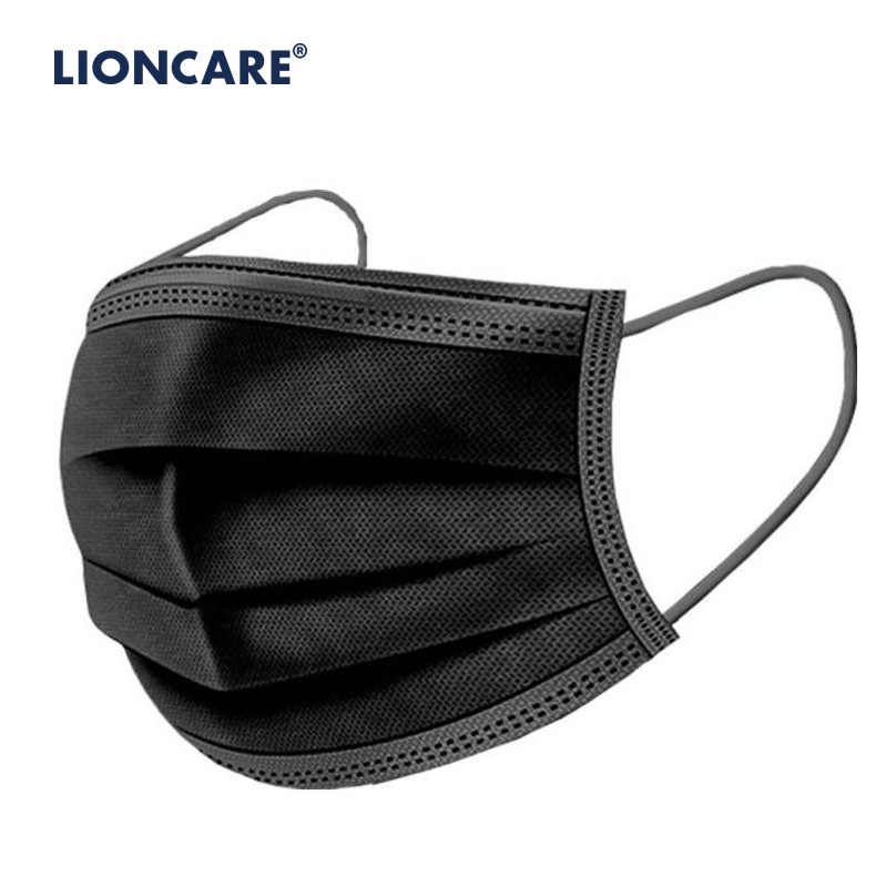 Bulk Supply Black Face Dispos Masker Disposable Facemask Plain Flat Ear Loop Custom Logo Mask
