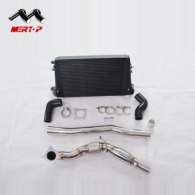 MERTOP гонка, Переднее Крепление, канальная труба с комплектом 200cc cat + Intercooler для Golf MK6 R S3 1,8 T 2,0 T