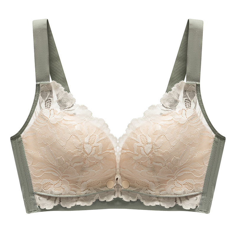 Wholesale Low Impact Front Button Closure Lace Maternity Nursing Bra Cotton Lining Skin-friendly For Pregnant Women
