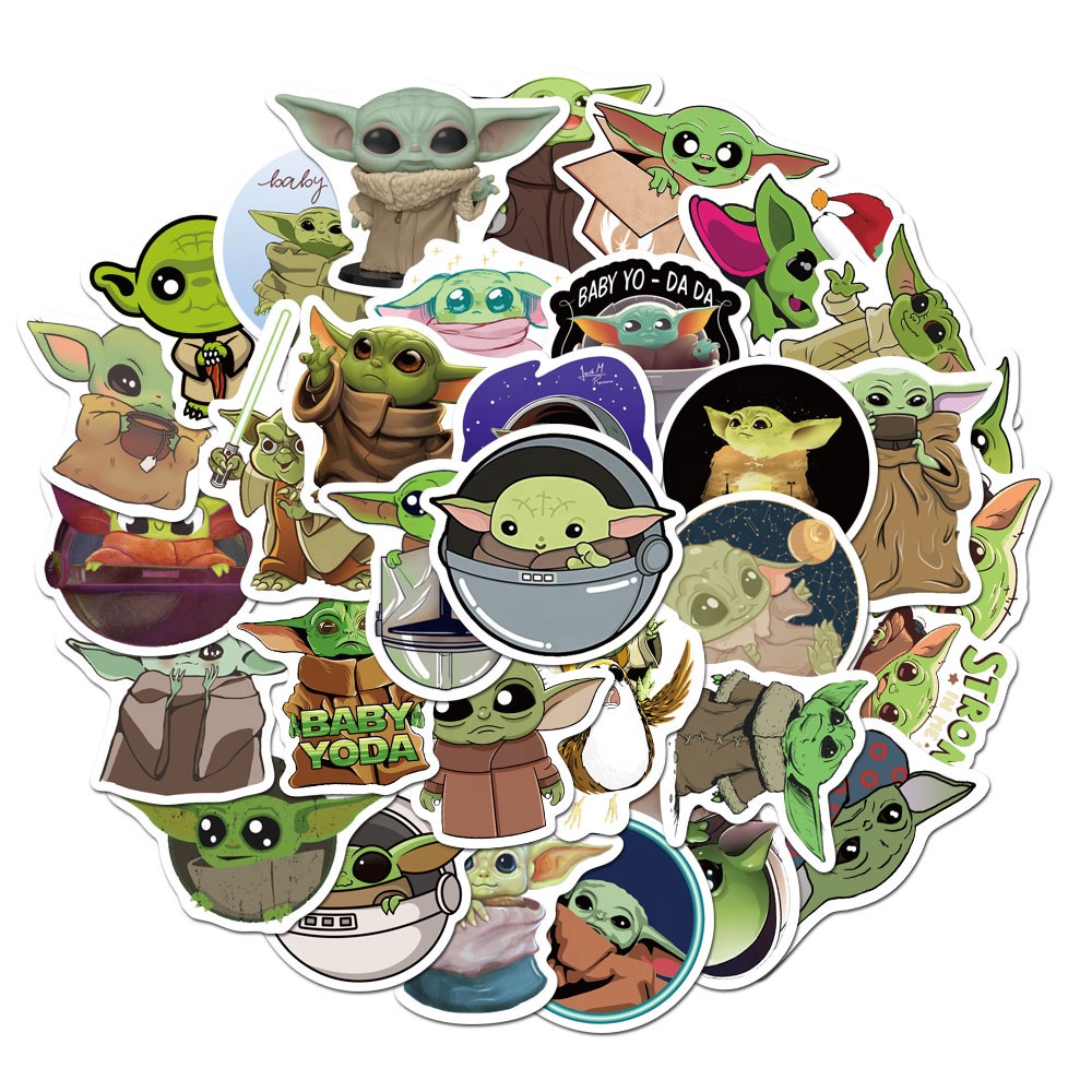 Милые детские наклейки Yoda с граффити, популярная на Amazon виниловая Водонепроницаемая наклейка на ноутбук, мотоцикл, скейтборд, наклейки Baby Yoda