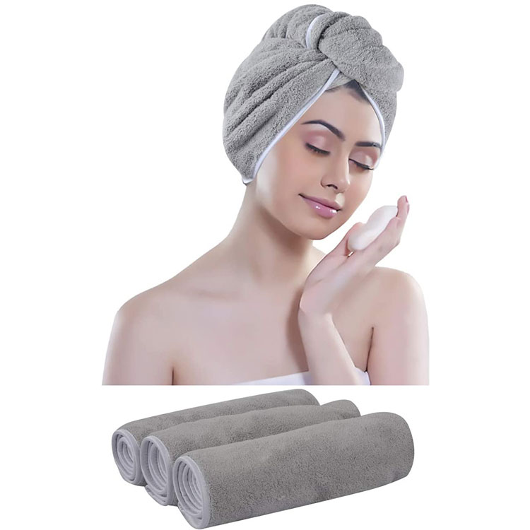 Lightweight Super Absorbent Fast Drying Twist Microfiber Hair Towel Wrap Turban