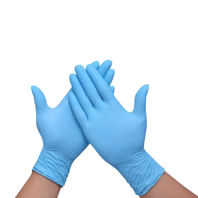 Дешевые нитриловые перчатки, резиновые/нитриловые перчатки с покрытием, без порошка, нитриловые перчатки, синие, размер М