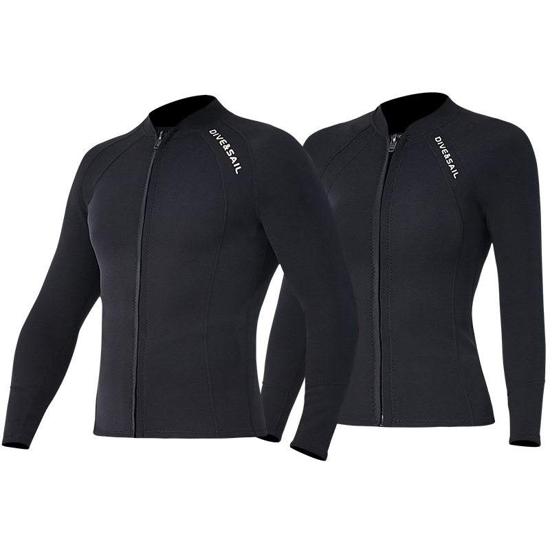 Wetsuits Top Jacket Vest Mens Women Rash Guard UV Protection Neoprene Long Sleeve Front Zip for Diving Snorkeling Surfing suits