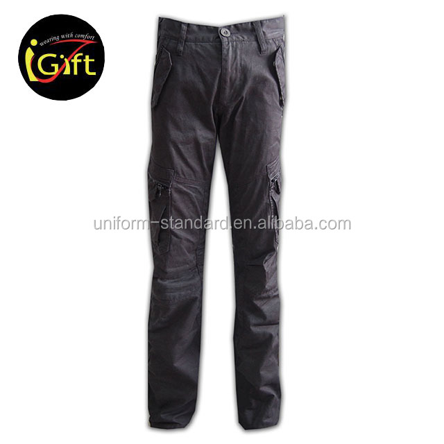 Европа Большой pockets100 % хлопок темно серый мужские slim fit cargos