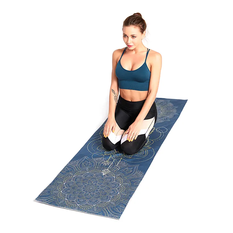 Hot Sale Microfiber Yoga Towel Non Slip Quick Drying Custom Printed Yoga Mat Towel