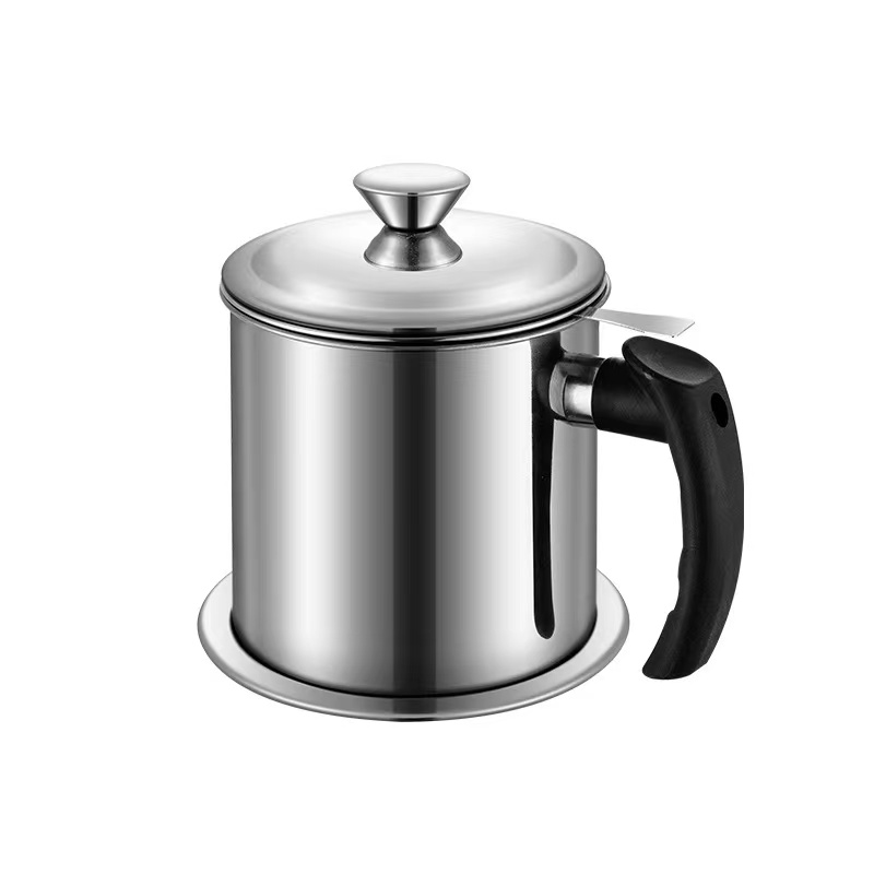 Leak Proof Household 304 Stainless Steel Oil Pot Kitchen Oil Filter Pot With Lid