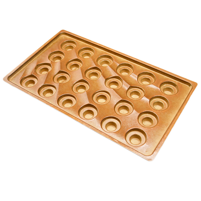 Customization biodegradable eco friendly bamboo bagasse paper recycled box insert trays mold molded pulp gold packaging