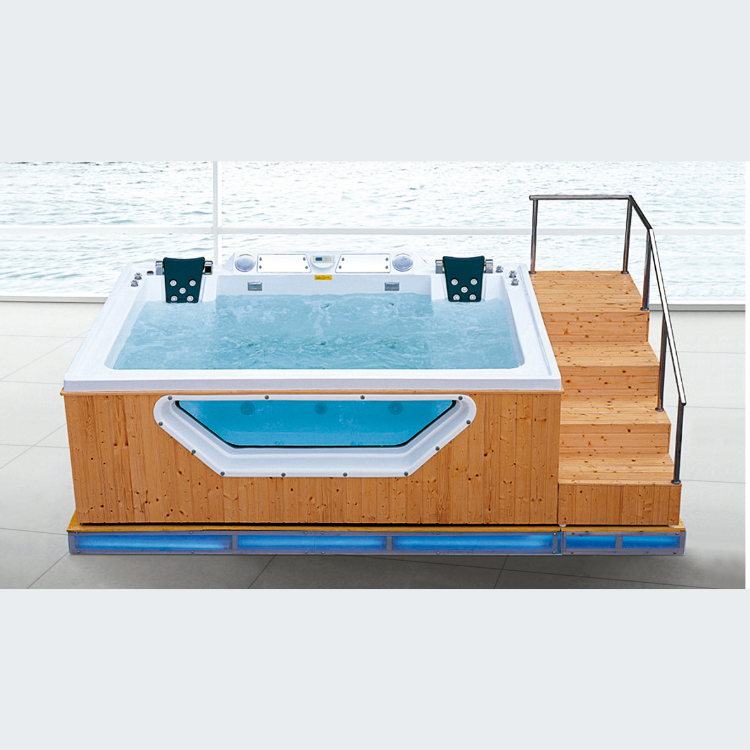 Modern design outdoor family use massage whirlpool hot spa tub