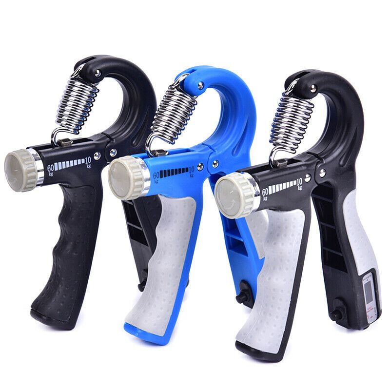 Adjustable Countable Hand Grips Strength Exercise Strengthener Gripper Spring Finger Pinch Carpal Expander Black